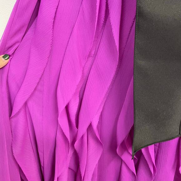 White by Vera Wang SZ 18 Amethyst Purple Strapless Ruffled Formal Chiffon Waves - Picture 11 of 11